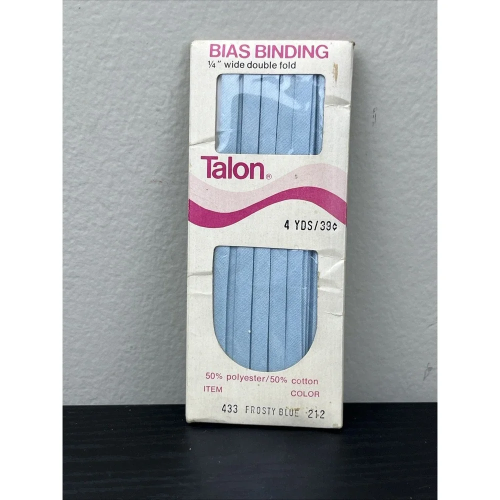 Vintage Talon Baby Blue Single Fold Bias Tape 1/4